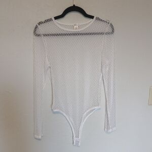 Sheer Lace White Bodysuit